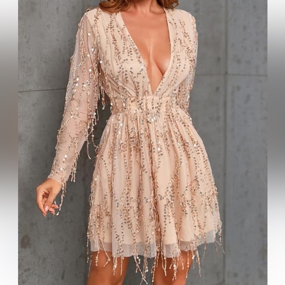 Elegant Sequin Embellished Mini Dress